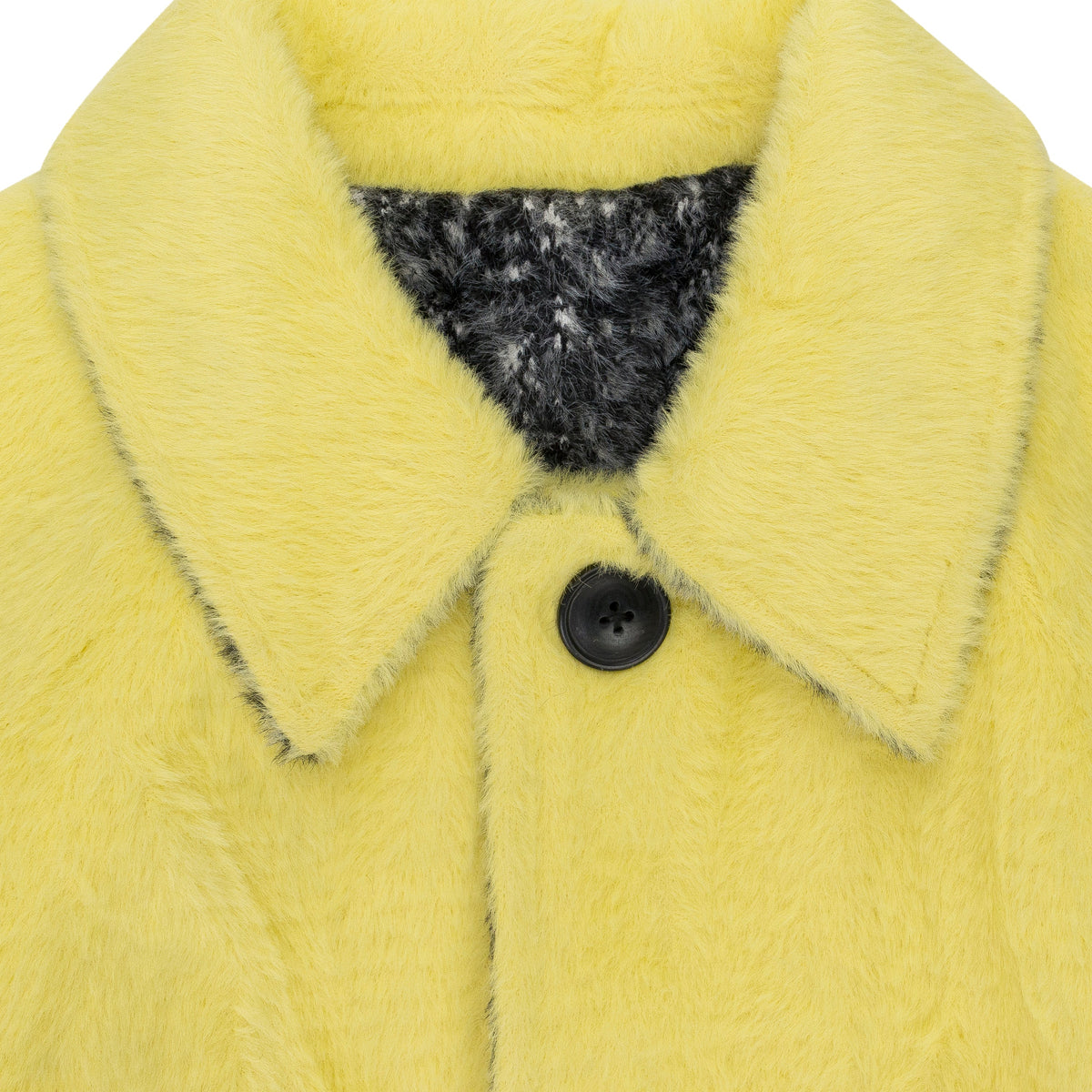 HOUNDSTOOTH TEXTURED REVERSIBLE MAC YELLOW COAT