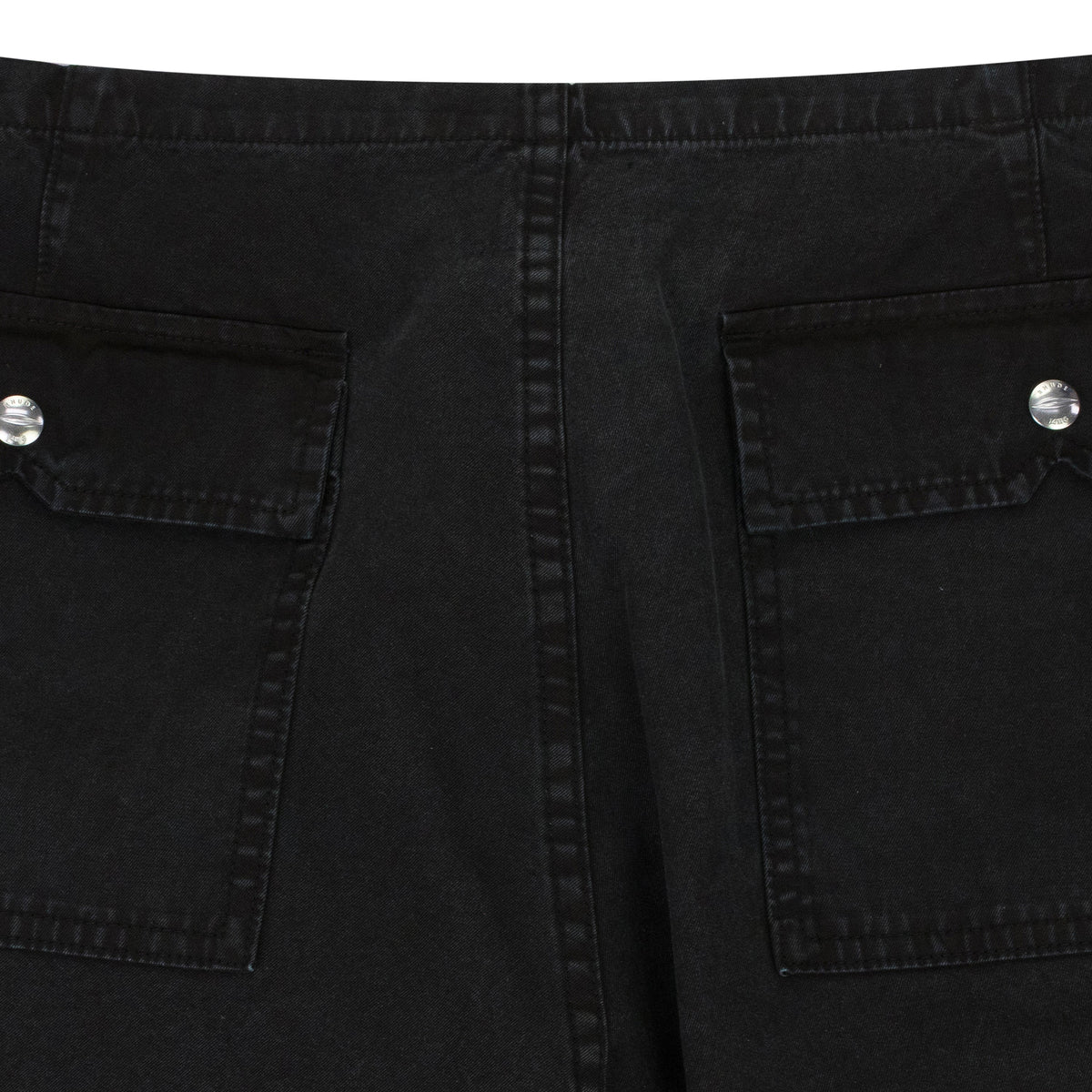 BLACK WASHED PARACHUTE PANTS TRACK PANTS