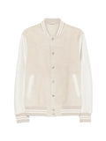 Eleventy striped bomber jacket