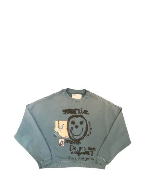 Paly airbrush-print distressed sweatshirt