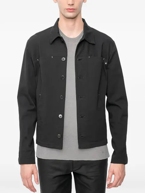 Ma+ Trucker cross-stitch button-up jacket