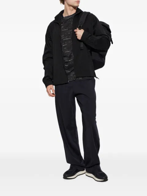Emporio Armani full-zip sweatshirt in lyocell blend interlock jersey