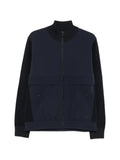 BOSS knitted-panel zip-up jacket