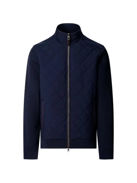 Hackett London quilted-panel zip-up sweatshirt