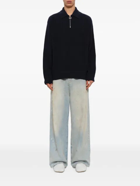 Wooyoungmi zip-fastening ribbed-knit sweater