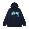 STUSSY Stock Logo Pullover Hoodie – Navy