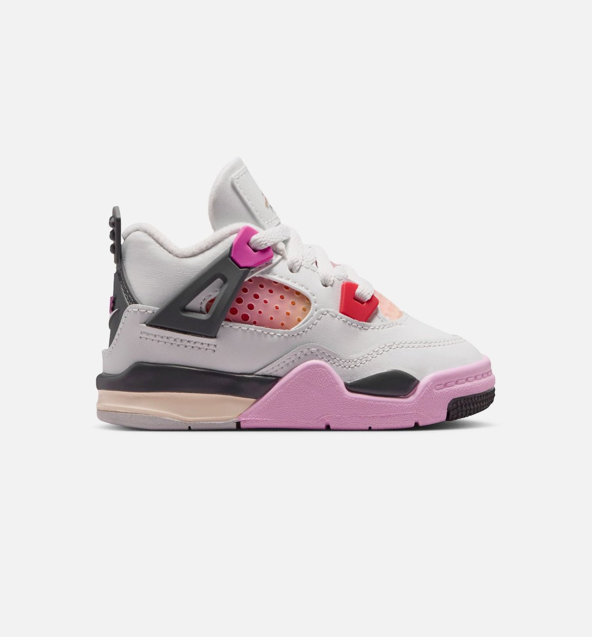 Air Jordan 4 Retro Comic Infant/Toddler Lifestyle Shoes - Off White/Fire Pink/Anthracite