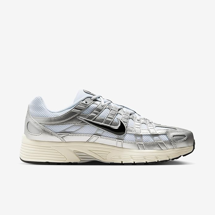 Men's Nike P-6000 White/Black-Metallic Silver (CD6404 105)