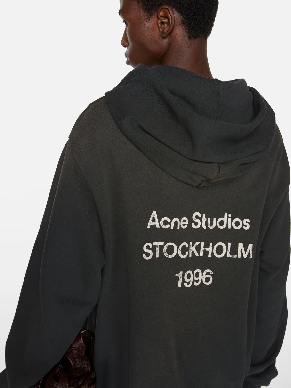 Acne Studios Stockholm Logo Hoodie in Washed Black