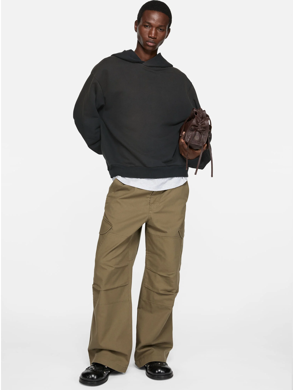Acne Studios Stockholm Logo Hoodie in Washed Black